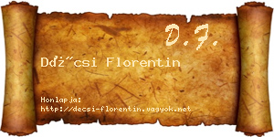Décsi Florentin névjegykártya